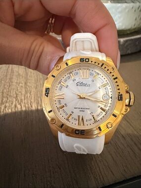 White and Gold Sport Watch - Water Resistant